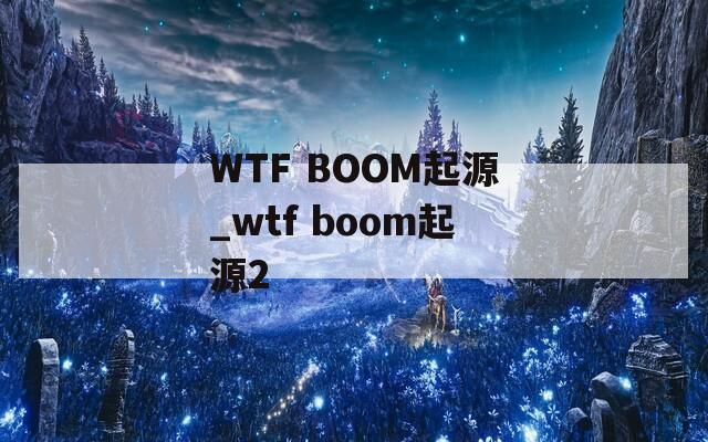 WTF BOOM起源_wtf boom起源2