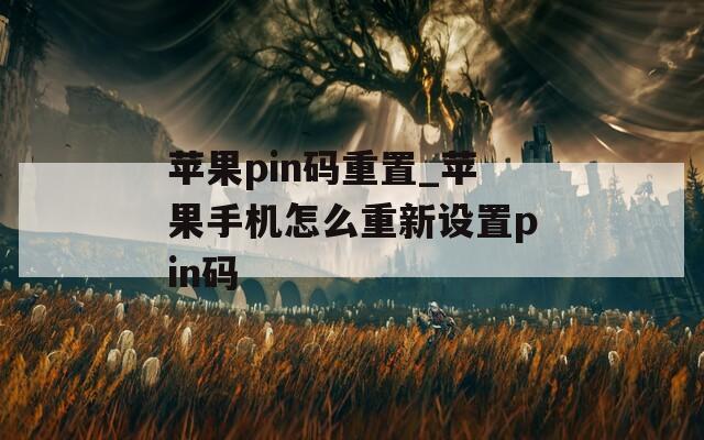 苹果pin码重置_苹果手机怎么重新设置pin码