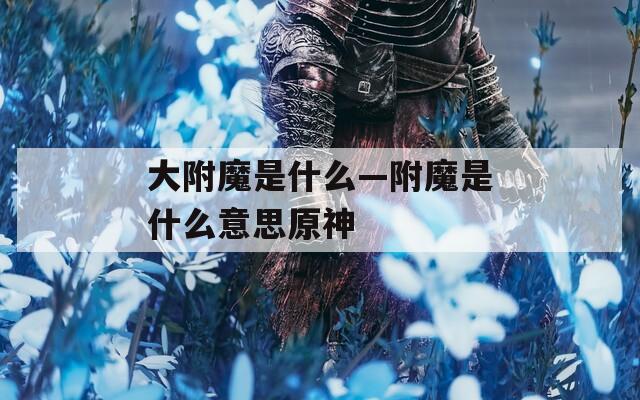 大附魔是什么—附魔是什么意思原神
