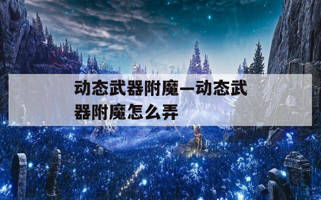 动态武器附魔—动态武器附魔怎么弄
