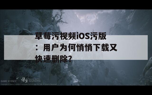 草莓污视频iOS污版：用户为何悄悄下载又快速删除？